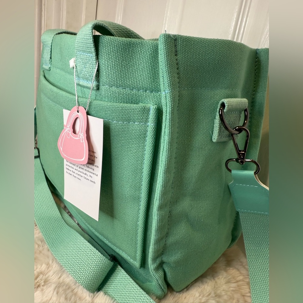 BEAUTIFUL CANVAS TOTE BAG CROSSBODY HANDBAG.